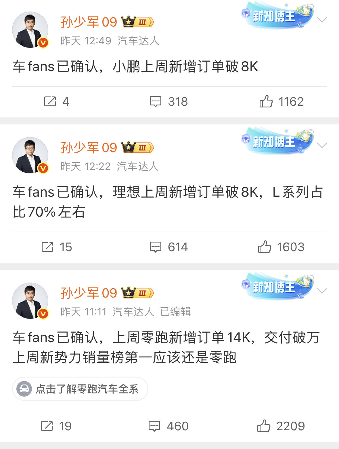 8月第二周銷量出爐:吉利銀河、零跑雙雙破萬,理想迎來增長(zhǎng)